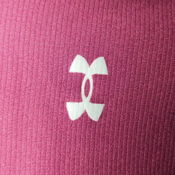 Under Armour Loose Fit Maroon + Gray Polo Shirt Men's Size Medium - Picture 3 of 6